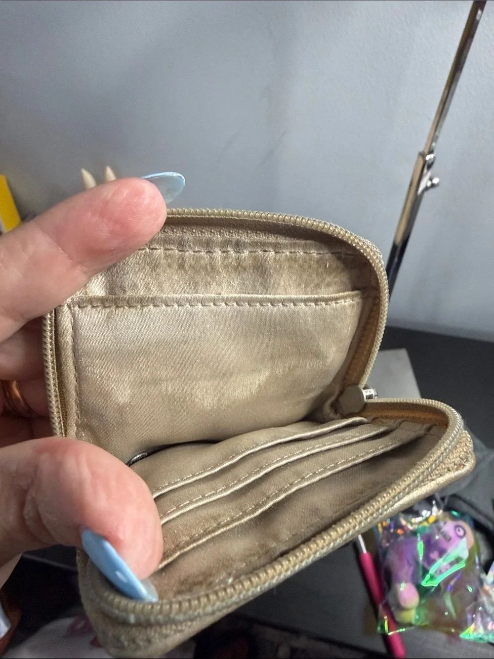 Coach Poppy Chan Goldy Wristlet with Box